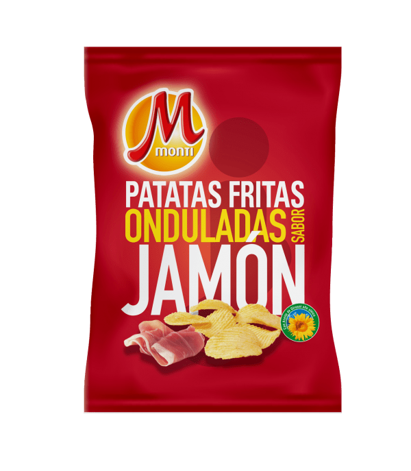 Monti Clásicas Patatas fritas Onduladas Sabor Jamón